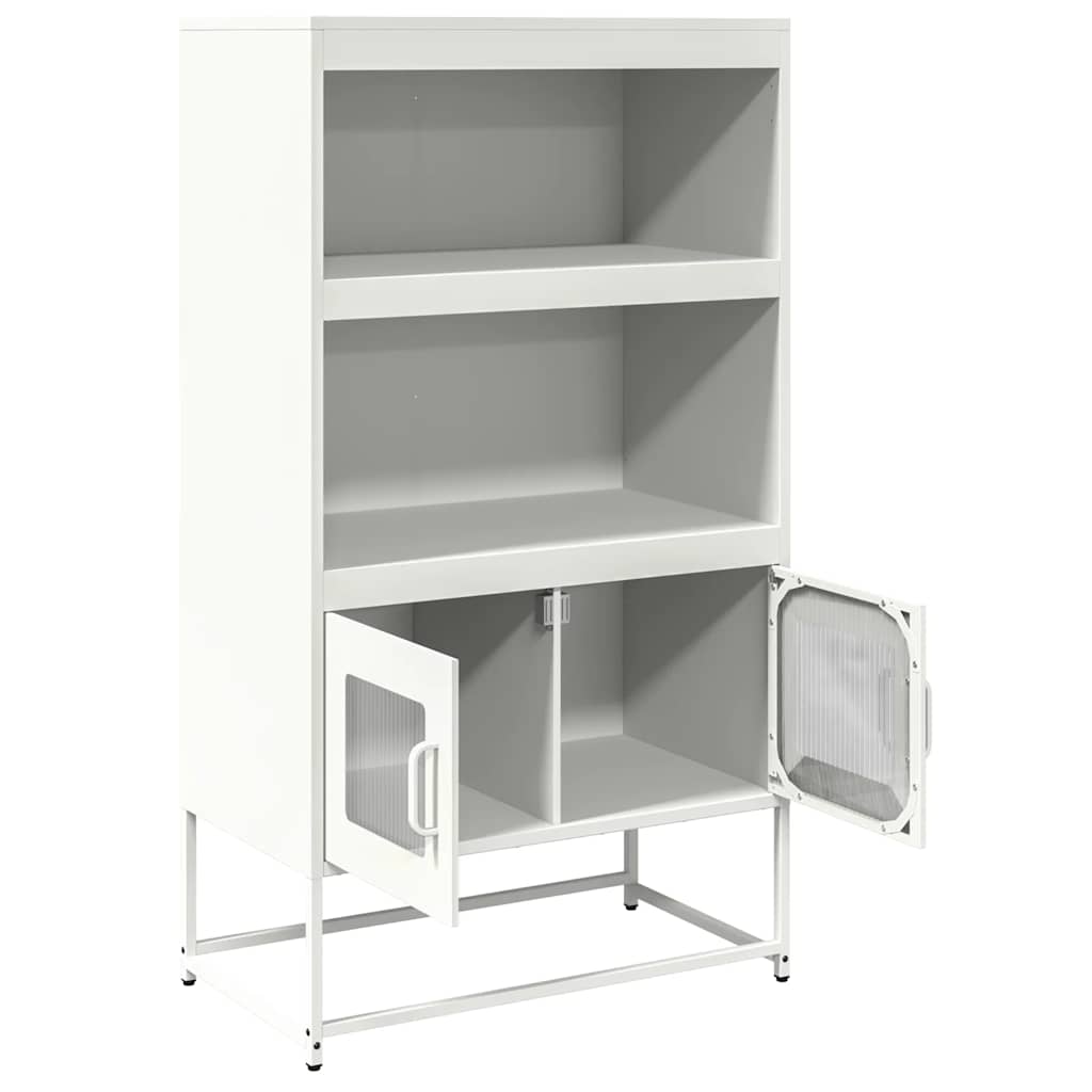 Highboard hvit 68x39x123 cm stål