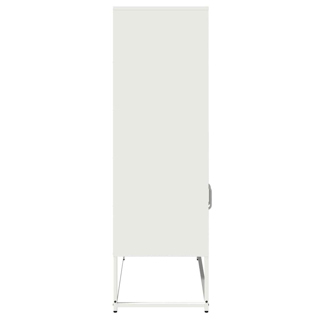 Highboard hvit 68x39x123 cm stål