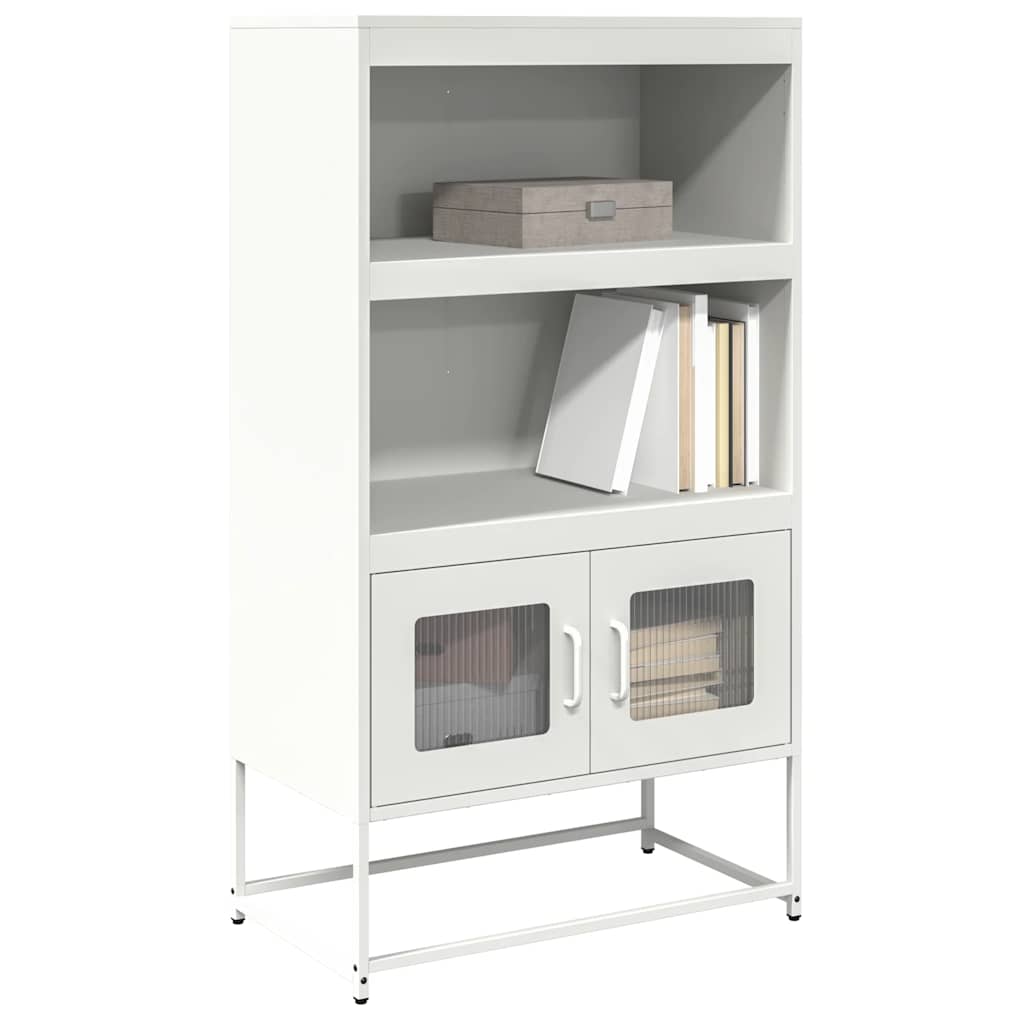 Highboard hvit 68x39x123 cm stål