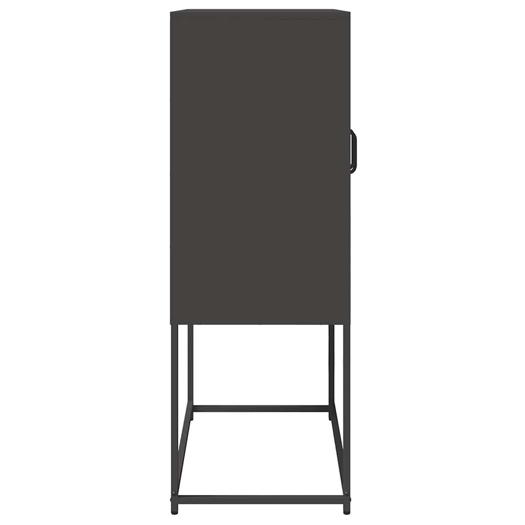 Highboard Sort 68x39x107 cm Stål