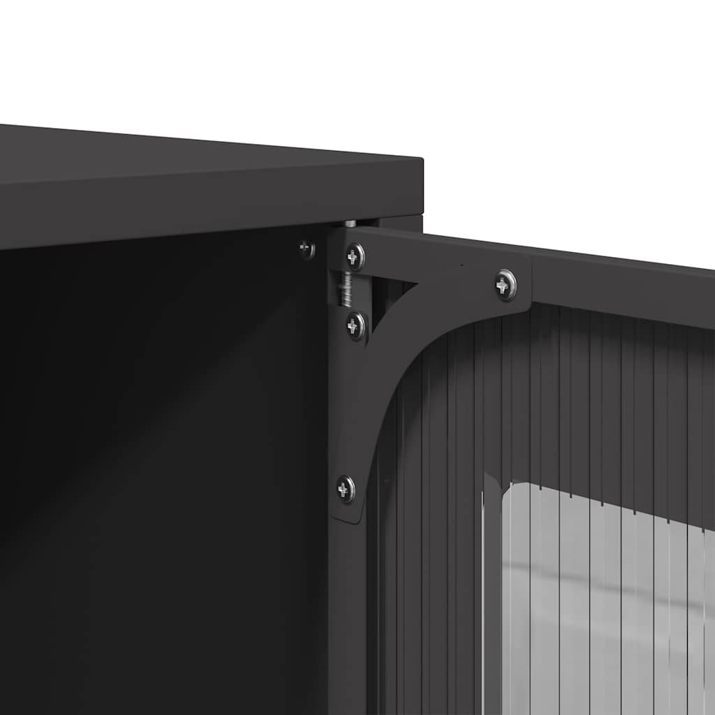 Highboard Sort 68x39x107 cm Stål