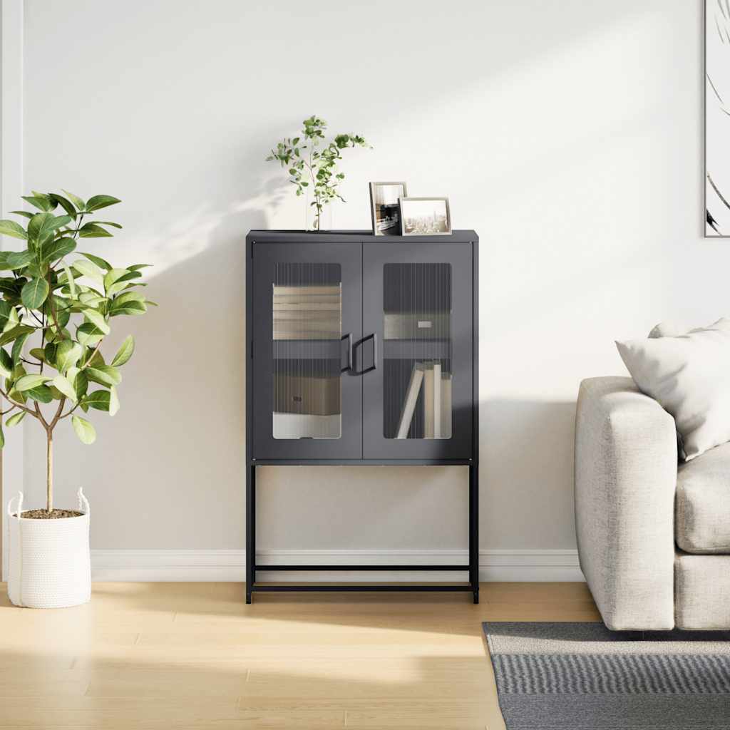 Highboard Antrasitt 68x39x107 cm Stål