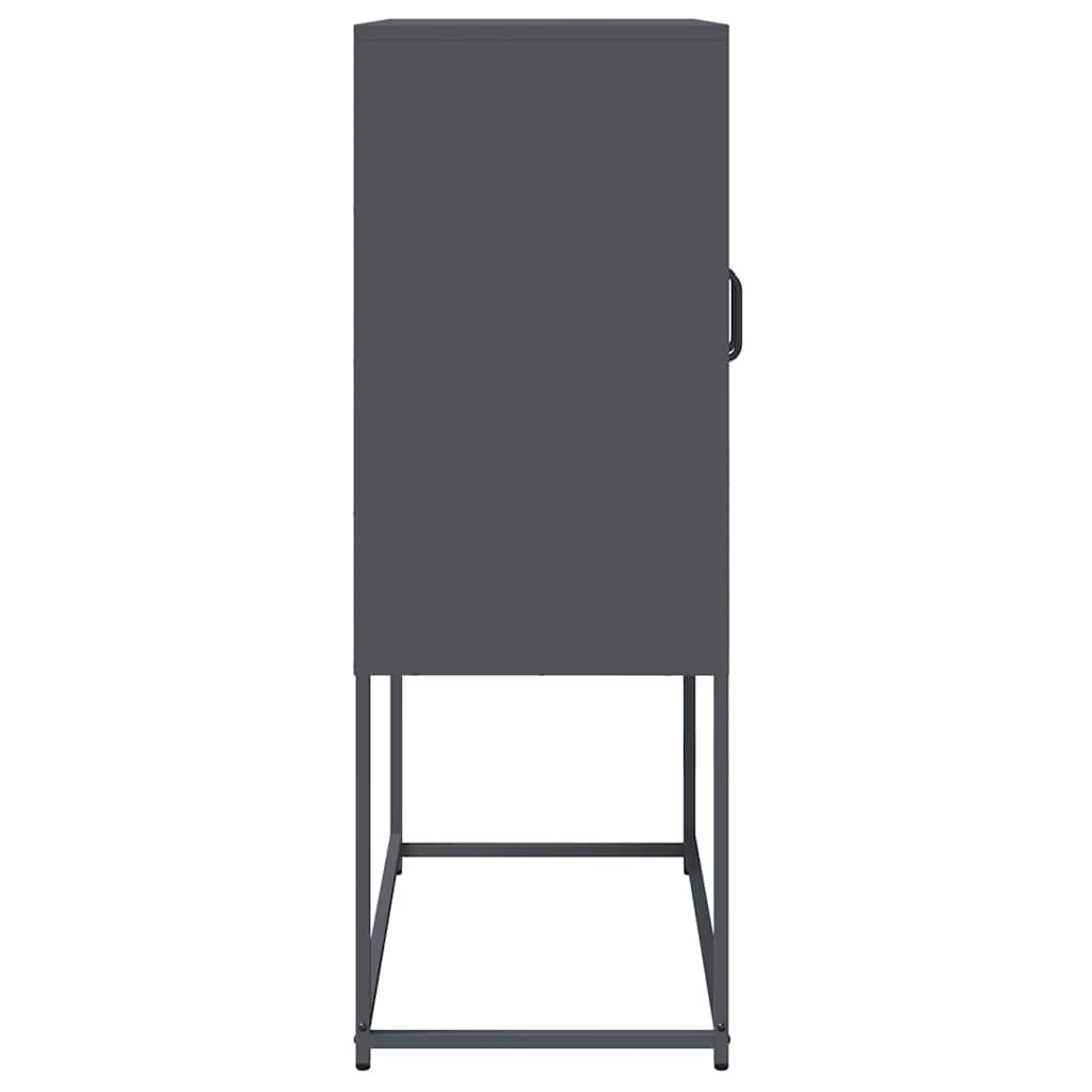 Highboard Antrasitt 68x39x107 cm Stål