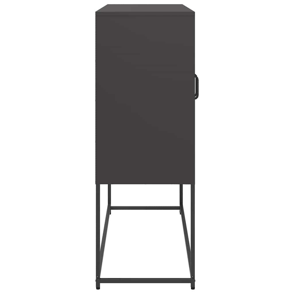 Skjenk svart 100,5x39x107 cm kaldvalset stål