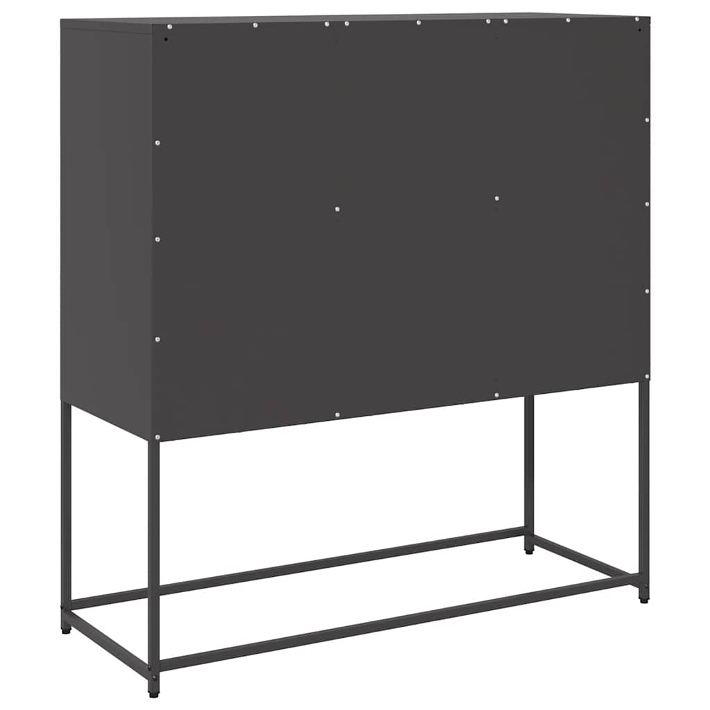 Skjenk svart 100,5x39x107 cm kaldvalset stål