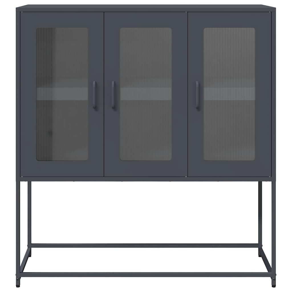 Skjenk antrasitt 100,5x39x107 cm kaldvalset stål