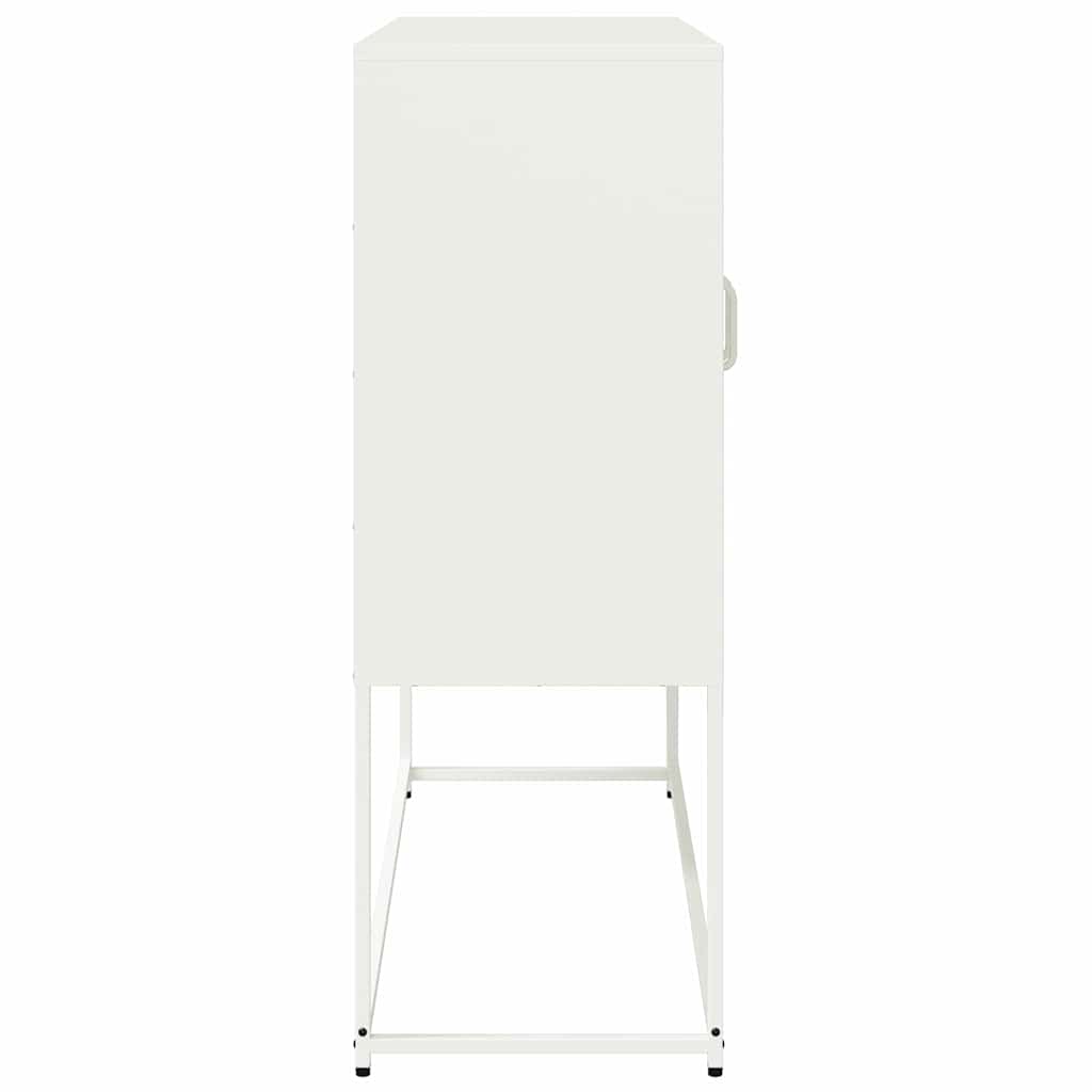Skjenk hvit 100,5x39x107 cm kaldvalset stål