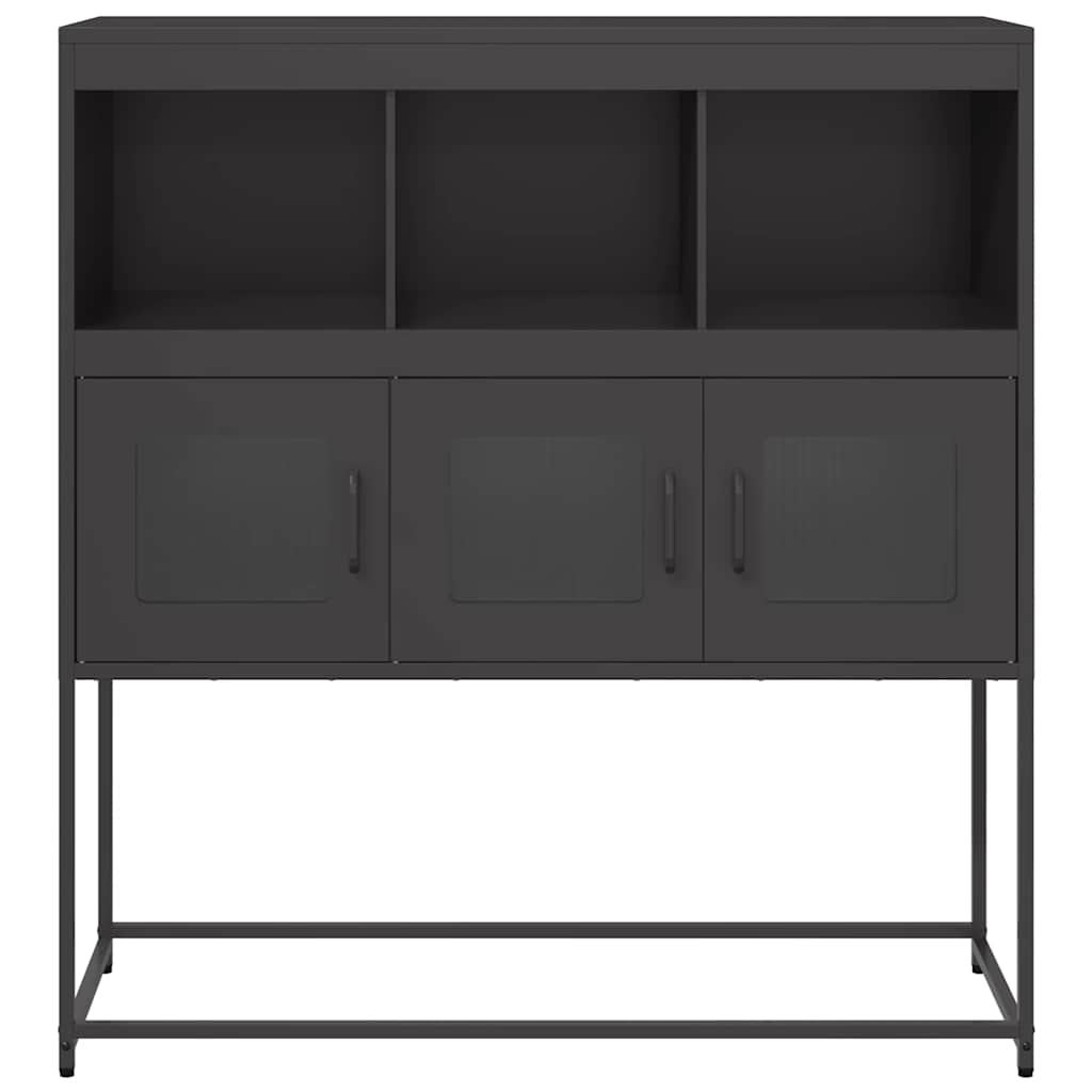 Skjenk svart 100,5x39x107 cm kaldvalset stål