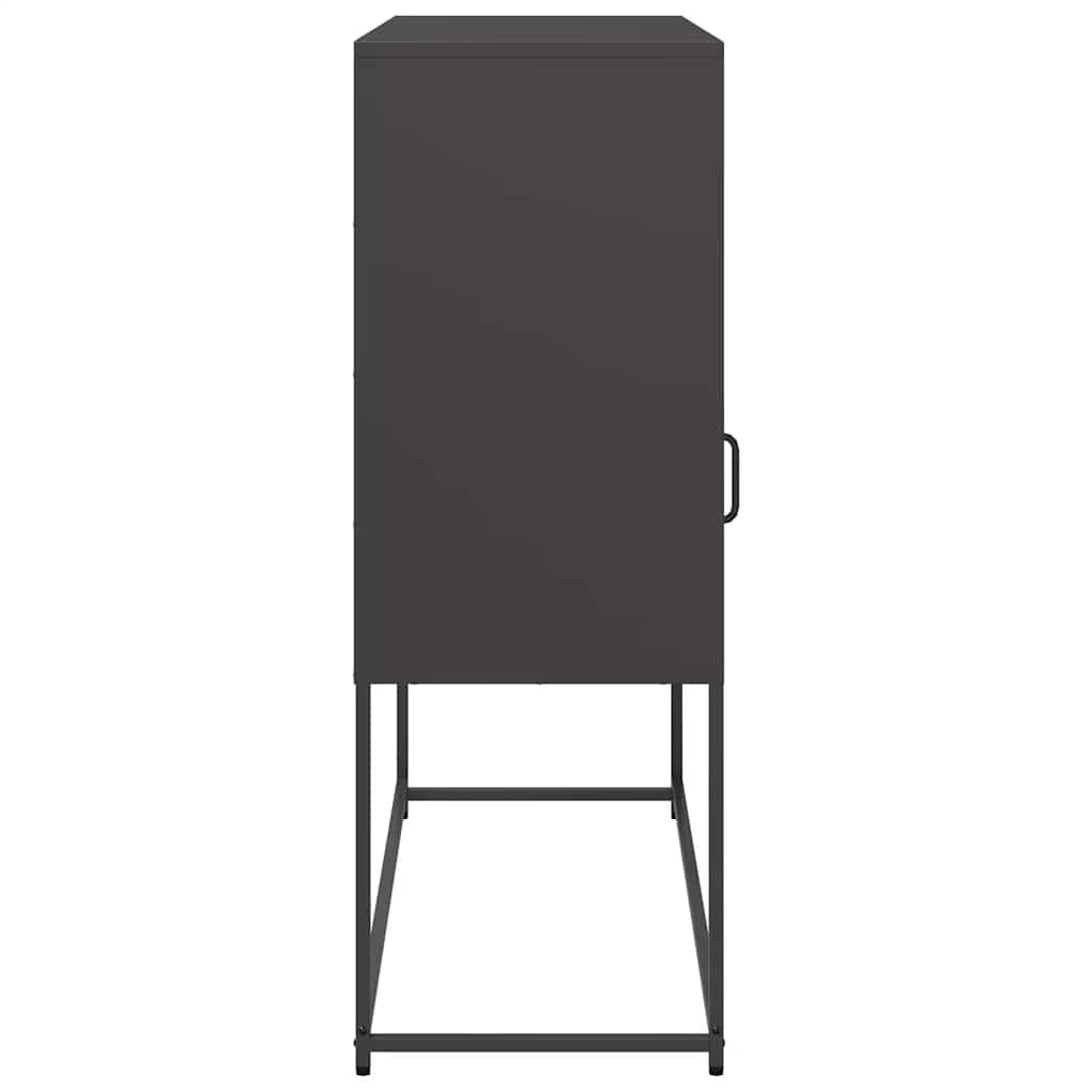 Skjenk svart 100,5x39x107 cm kaldvalset stål