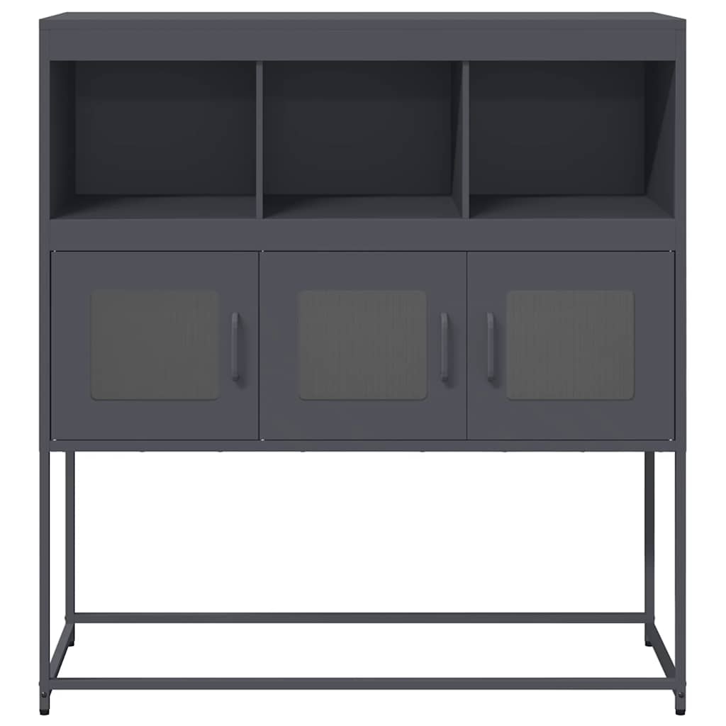 Skjenk antrasitt 100,5x39x107 cm kaldvalset stål