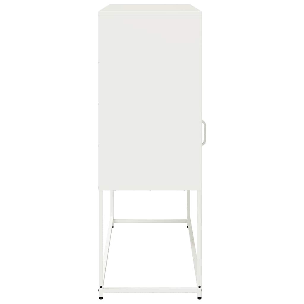Skjenk hvit 100,5x39x107 cm kaldvalset stål