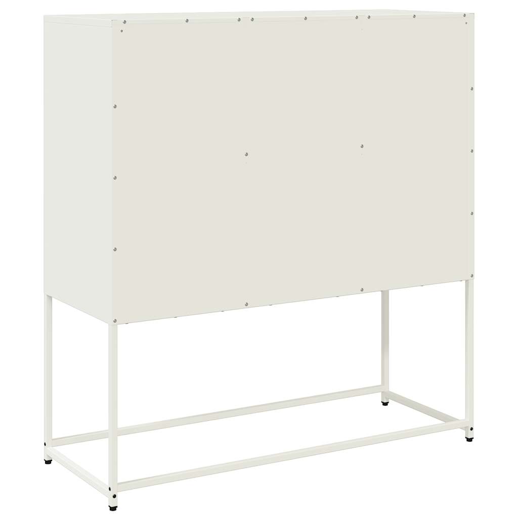 Skjenk hvit 100,5x39x107 cm kaldvalset stål