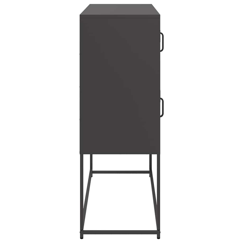 Skjenk svart 100,5x39x107 cm kaldvalset stål