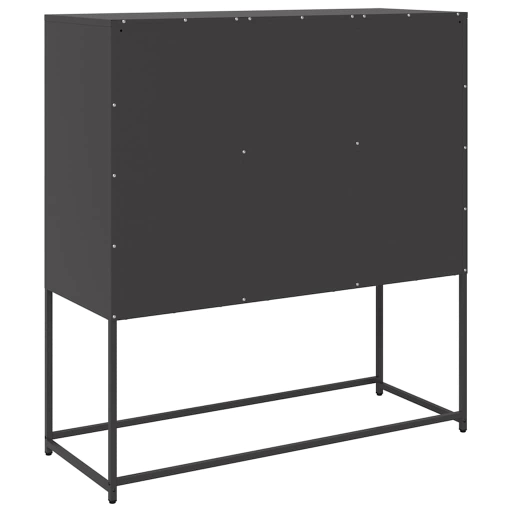 Skjenk svart 100,5x39x107 cm kaldvalset stål