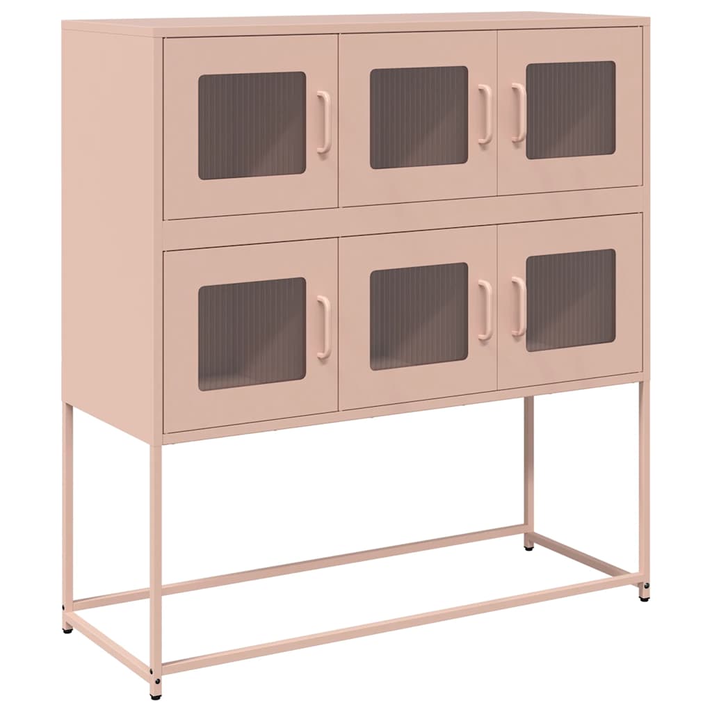 Skjenk rosa 100,5x39x107 cm kaldvalset stål