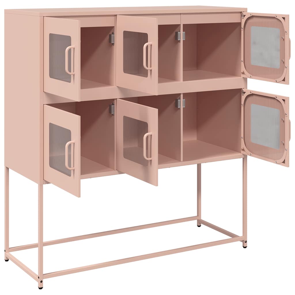 Skjenk rosa 100,5x39x107 cm kaldvalset stål