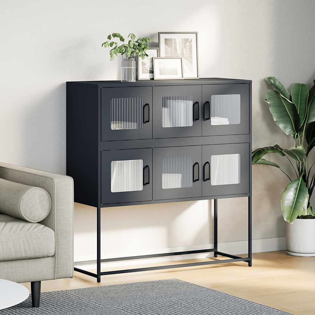 Skjenk antrasitt 100,5x39x107 cm kaldvalset stål