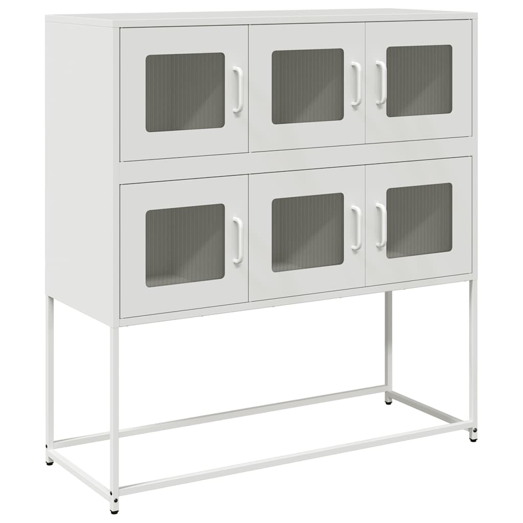 Skjenk hvit 100,5x39x107 cm kaldvalset stål