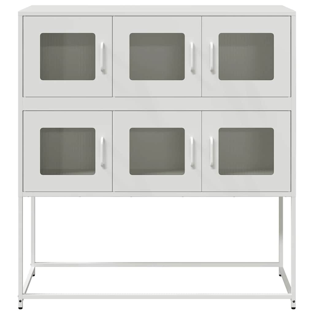 Skjenk hvit 100,5x39x107 cm kaldvalset stål