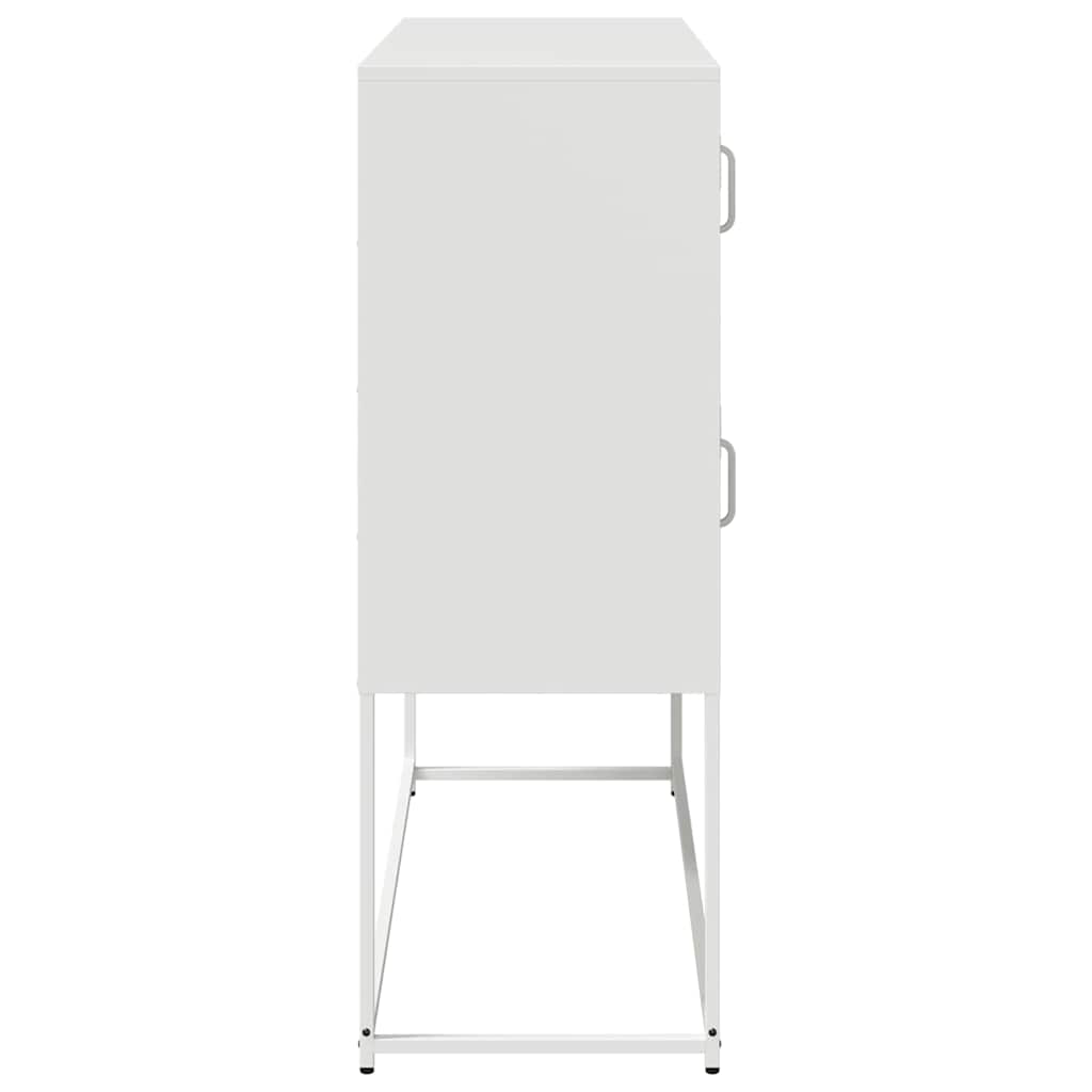 Skjenk hvit 100,5x39x107 cm kaldvalset stål