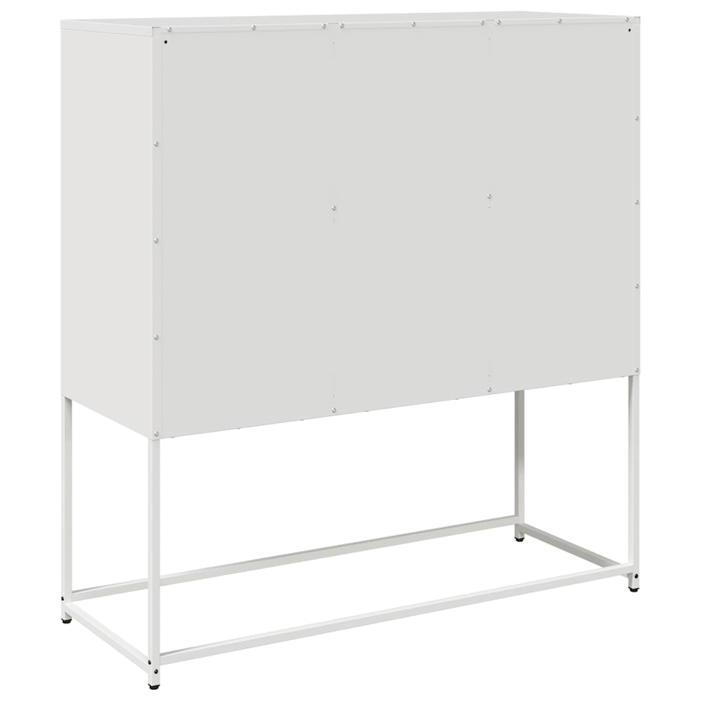 Skjenk hvit 100,5x39x107 cm kaldvalset stål