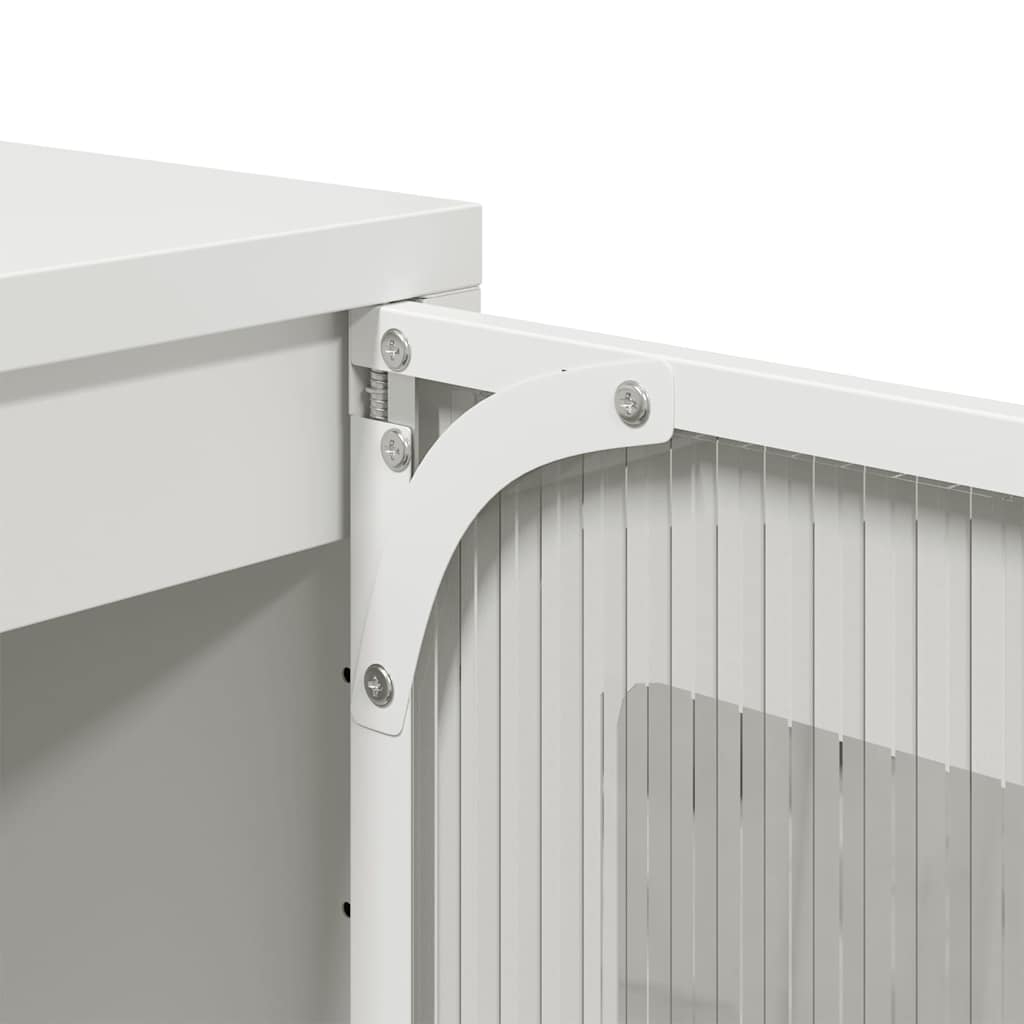 Skjenk hvit 100,5x39x107 cm kaldvalset stål