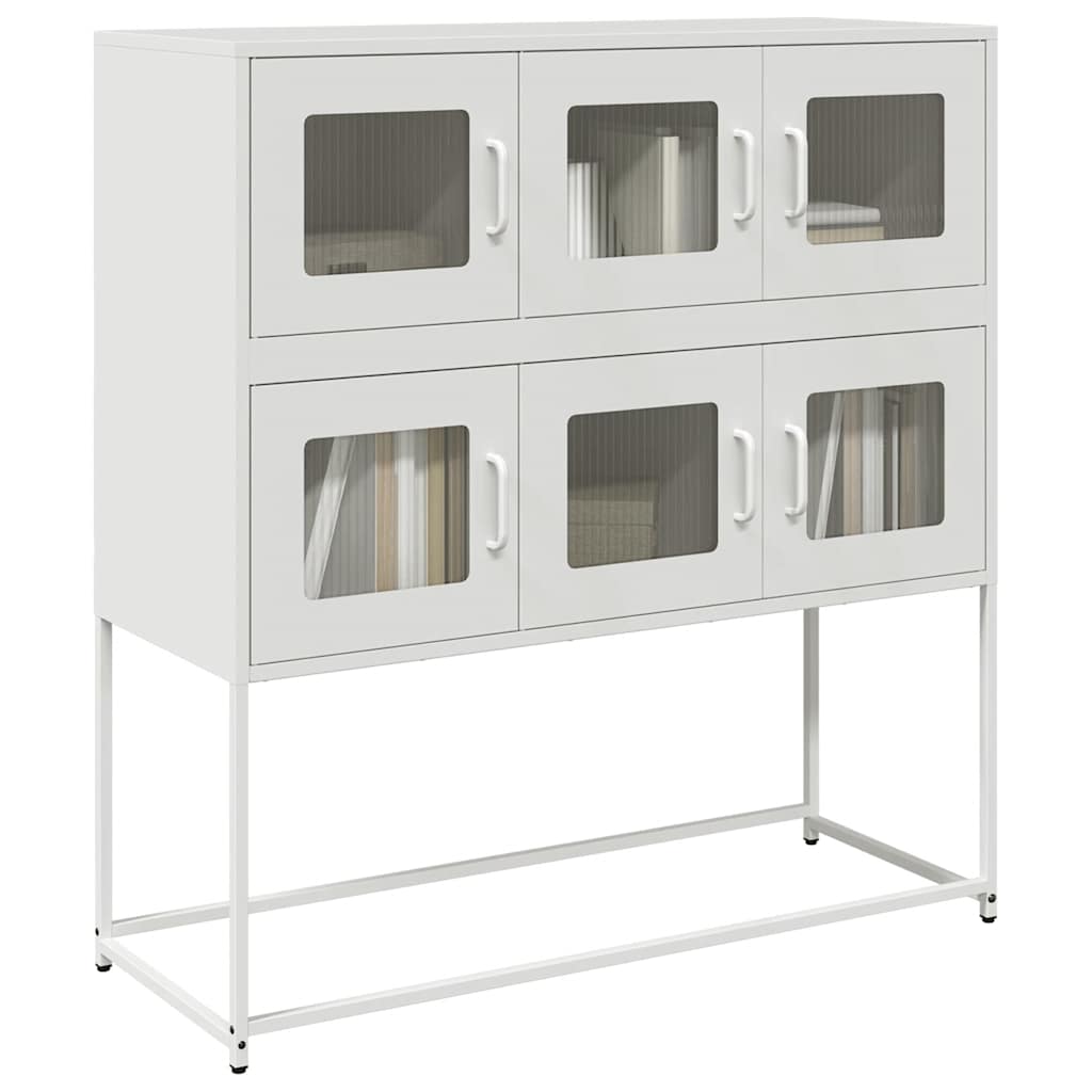Skjenk hvit 100,5x39x107 cm kaldvalset stål