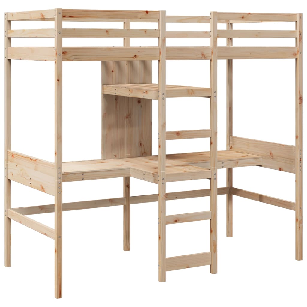 Ramme for loftseng uten madrass 75x190 cm heltre furu