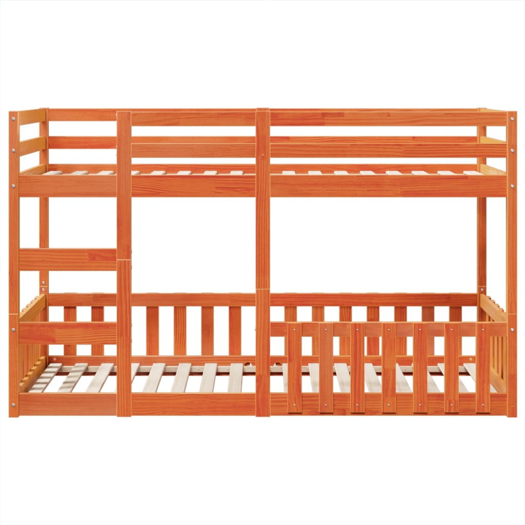 Køyeseng voksbrun 80x200 cm heltre furu