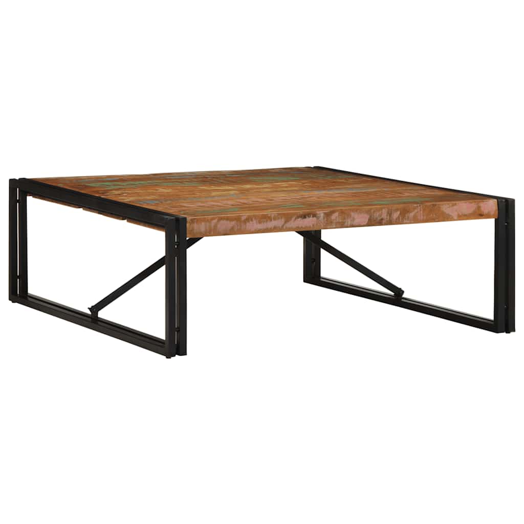 Salongbord flerfarget 100x100x35 cm gjenvunnet heltre
