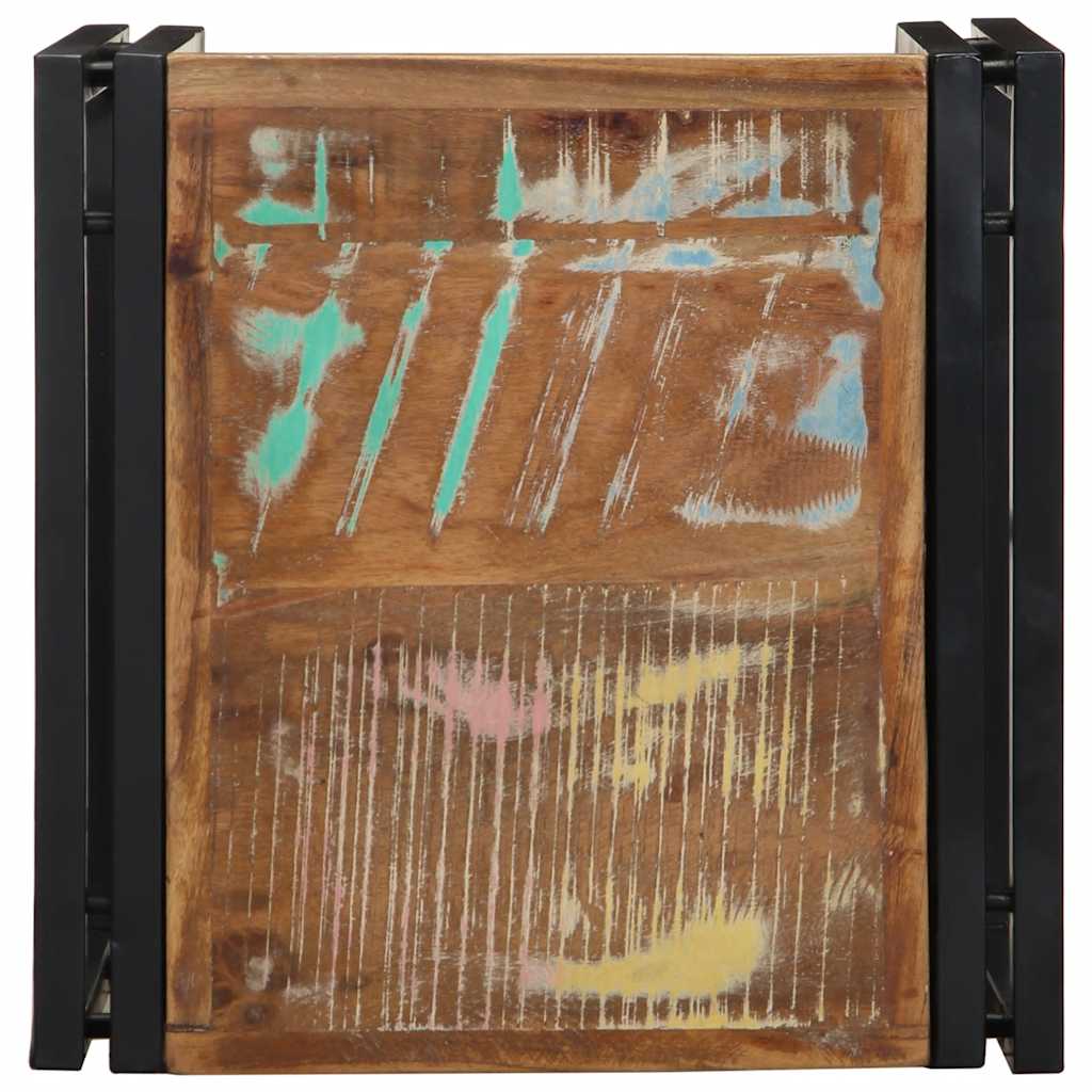 Salongbord flerfarget 40x40x35 cm gjenvunnet heltre
