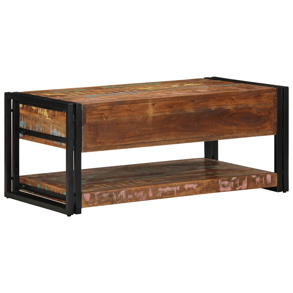 Salongbord flerfarget 90x50x38 cm gjenvunnet heltre
