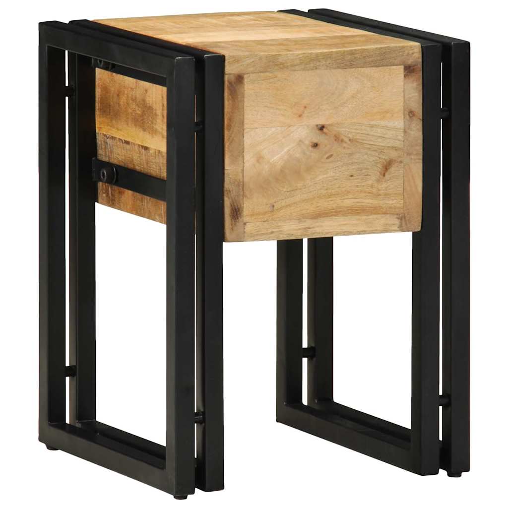 Avlastningsbord Brun og svart 30 x 30 x 40 cm Massiv mango tre