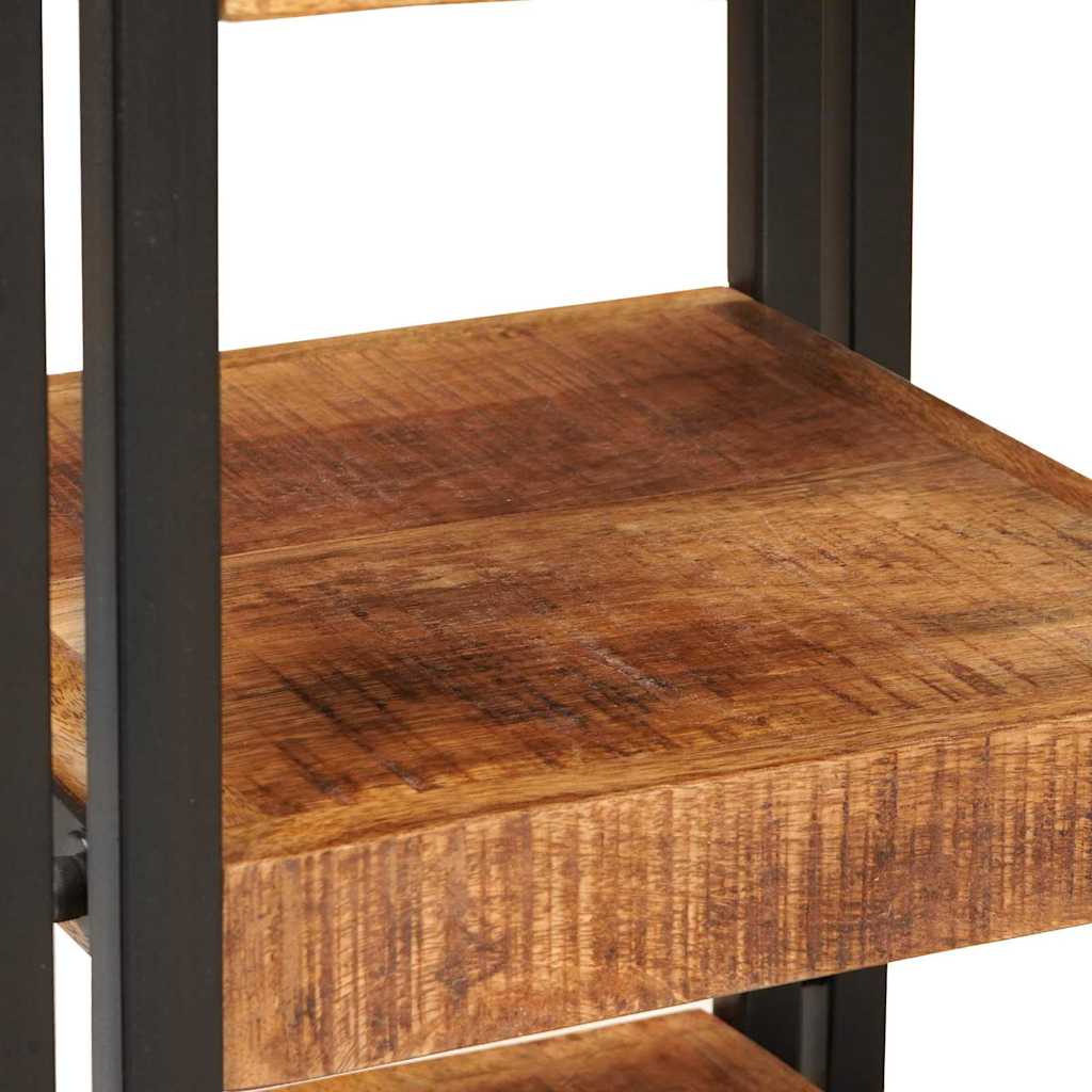 Nattbord 2 pcs Brun og svart 38 x 33 x 58 cm Massiv mango tre