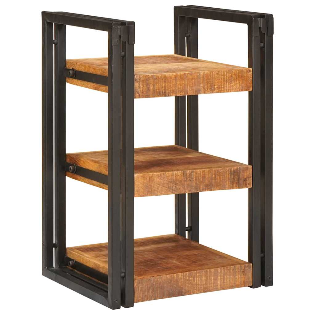 Nattbord 2 pcs Brun og svart 38 x 33 x 58 cm Massiv mango tre