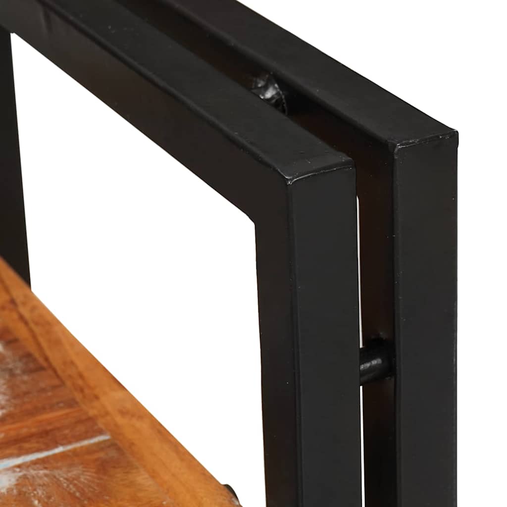 Nattbord 2 pcs Brun og svart Massivt gjenvunnet tre