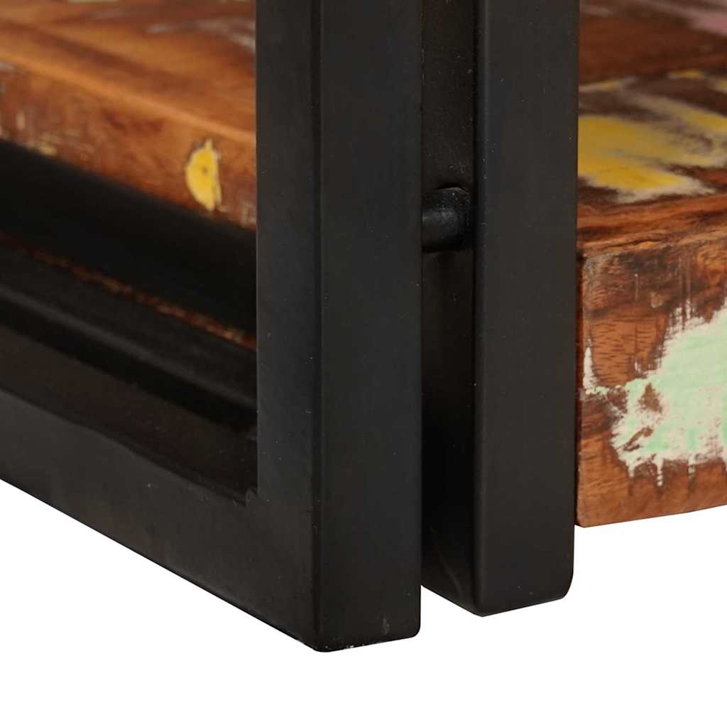 Nattbord 2 pcs Brun og svart Massivt gjenvunnet tre