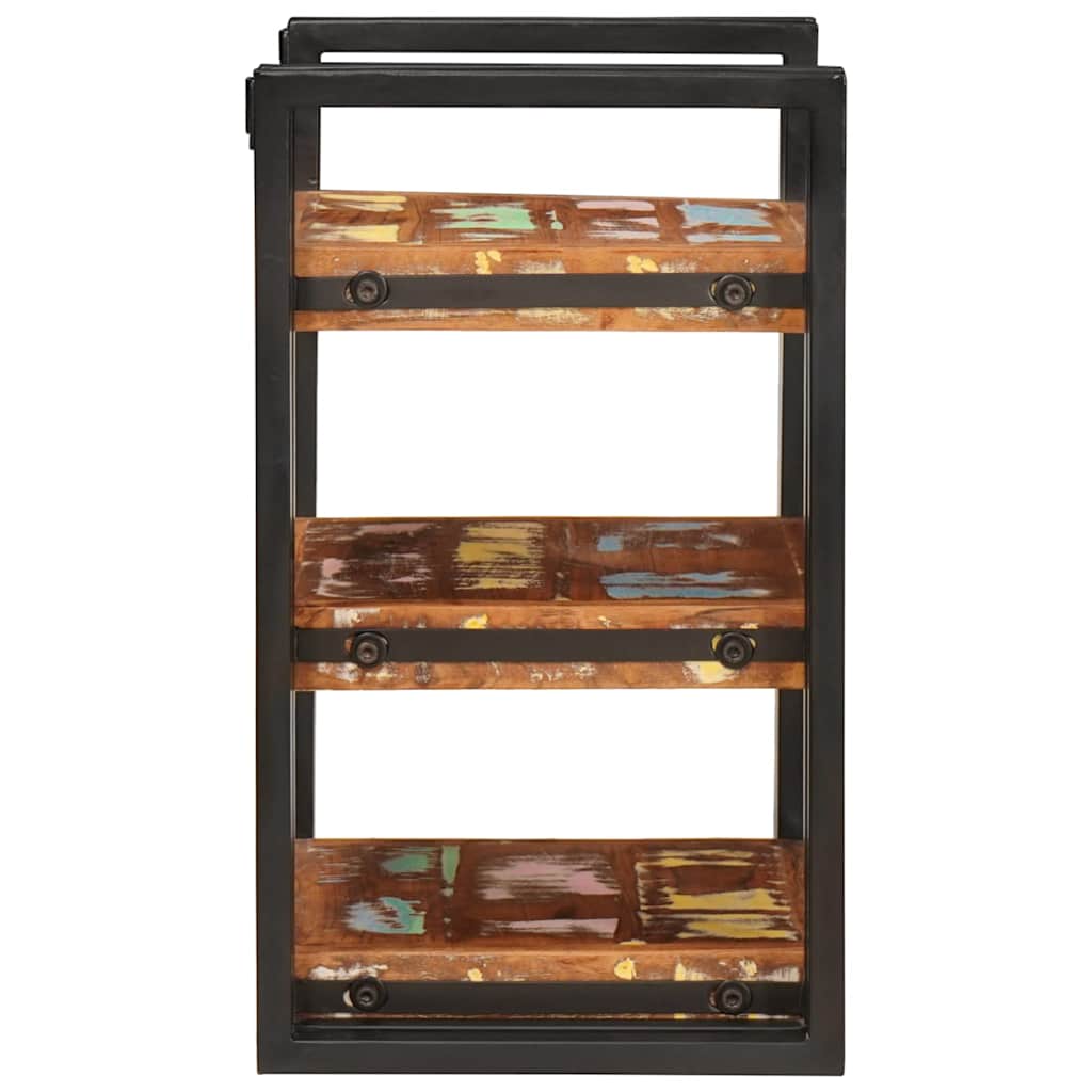 Nattbord 2 pcs Brun og svart Massivt gjenvunnet tre