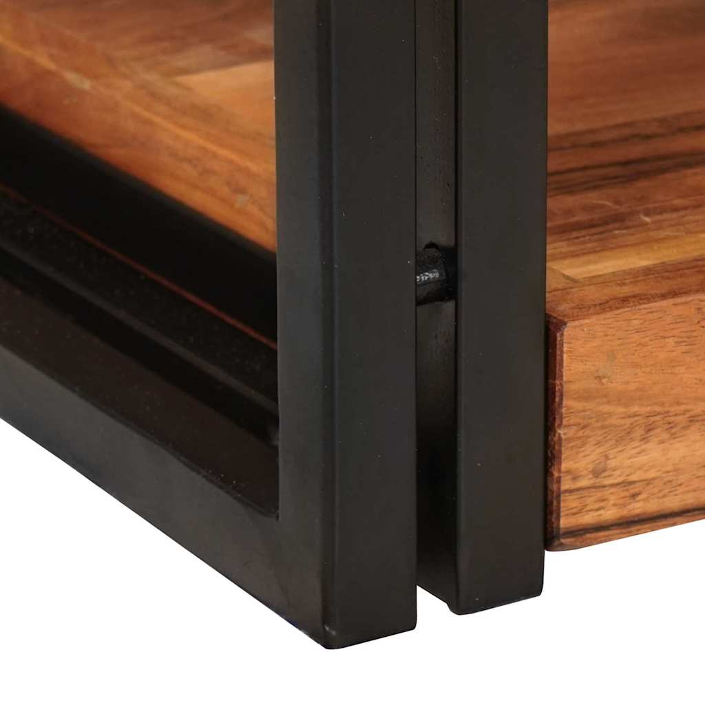 Nattbord Brun og svart 38 x 33 x 58 cm Solid akasietre