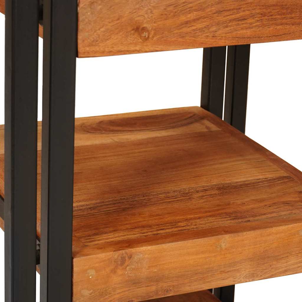 Nattbord 2 pcs Brun og svart 38 x 33 x 58 cm Solid akasietre