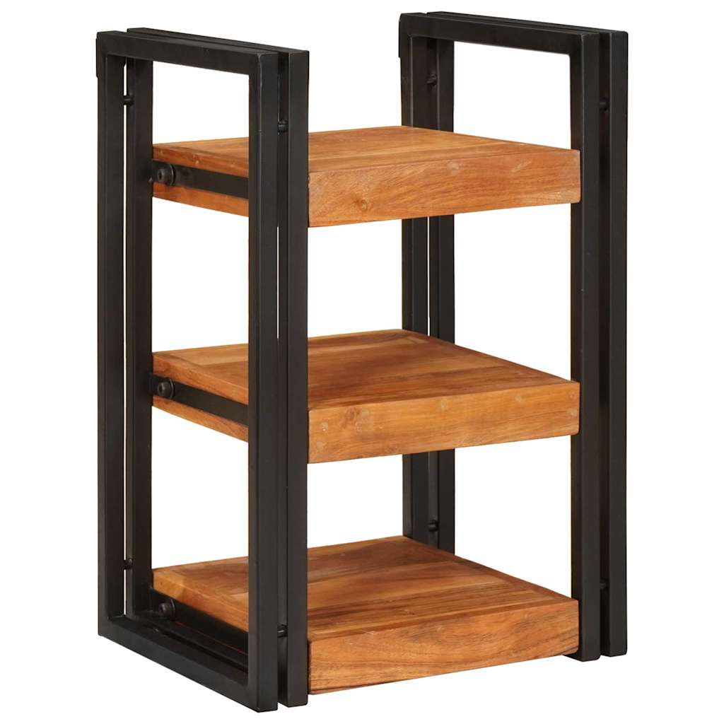 Nattbord 2 pcs Brun og svart 38 x 33 x 58 cm Solid akasietre