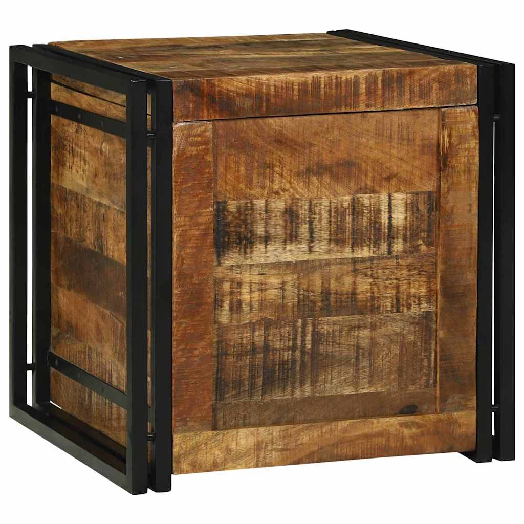 Lagringsboks Brun og svart 50 x 50 x 50 cm Grov mango tre