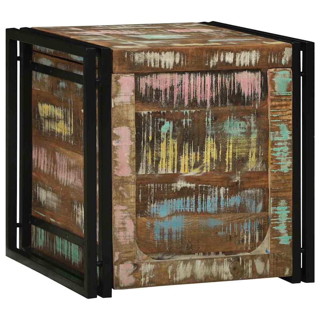 Lagringsboks Brun og svart 50 x 50 x 50 cm Massiv Reclaim Tre