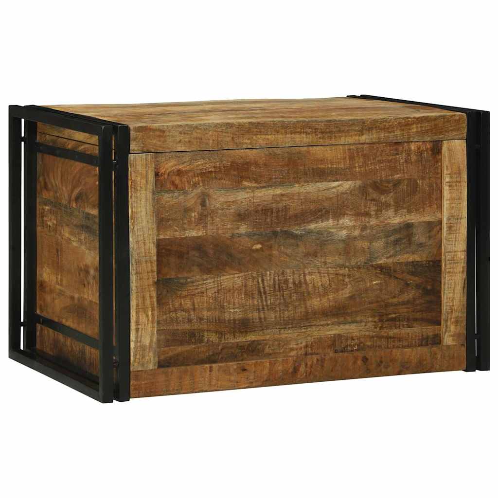 Lagringsboks Brun og svart 80 x 50 x 50 cm Grov mango tre