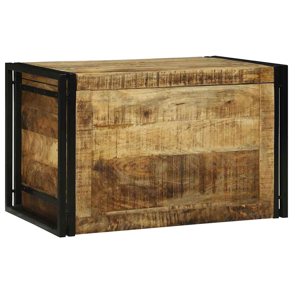 Lagringsboks Brun og svart 80 x 50 x 50 cm Grov mango tre