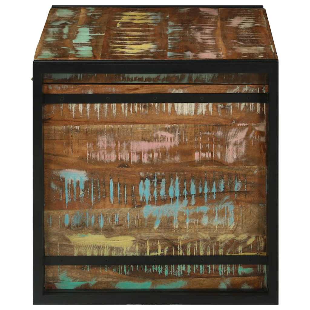 Lagringsboks Brun og svart 80 x 50 x 50 cm gjenvunnet tre