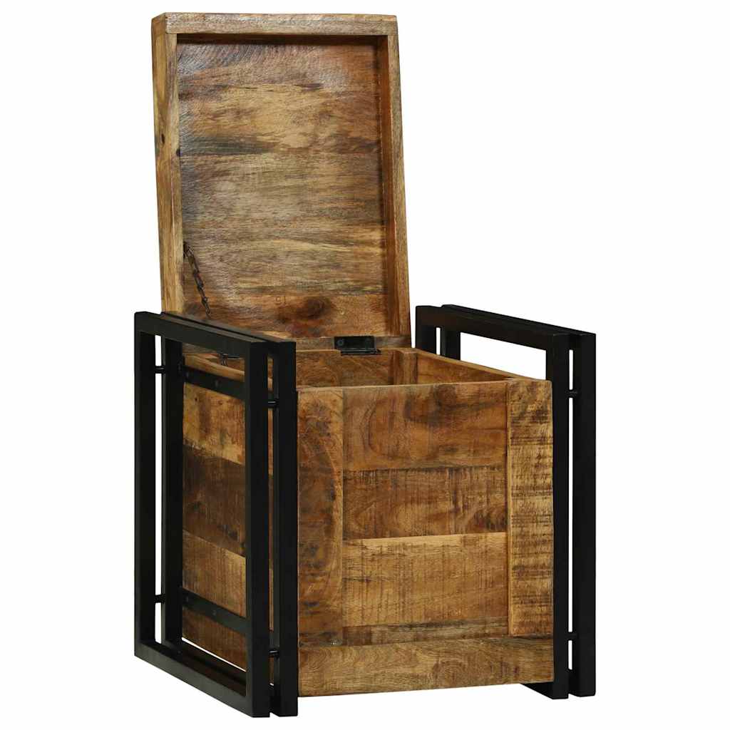 Lagringsboks Brun og svart 40 x 40 x 40 cm Massiv mango tre