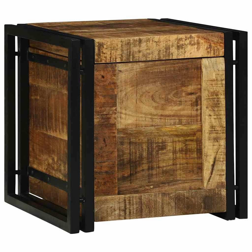 Lagringsboks Brun og svart 40 x 40 x 40 cm Massiv mango tre