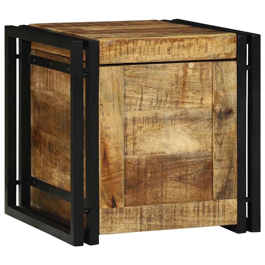 Lagringsboks Brun og svart 40 x 40 x 40 cm Massiv mango tre