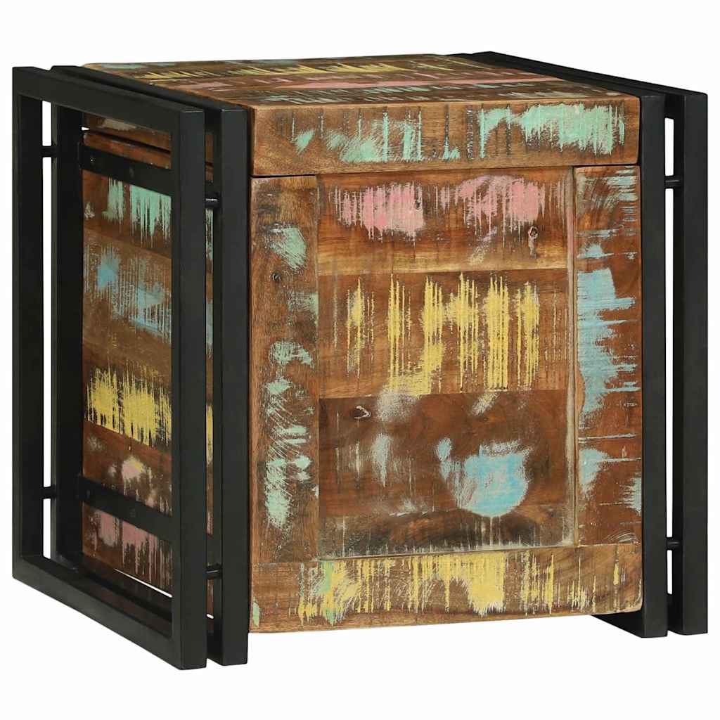 Lagringsboks Brun og svart 40 x 40 x 40 cm Solid akasietre